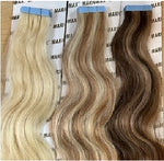 Wavy 18"Tape Extensions Hair Premium 100% Human Hair 50g a Pack Of 20 Pieces